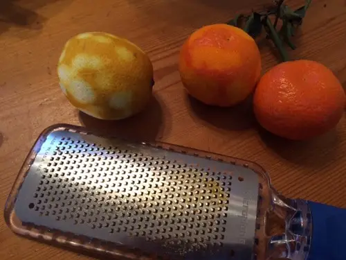 Grating lemon and orange zest