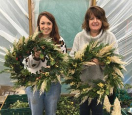 wreaths with leaves and grasses