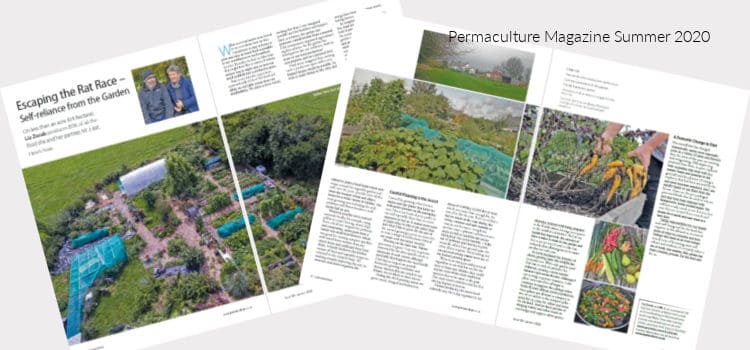 Double page spreads of Byther Farm featured in Permaculture Magazine.