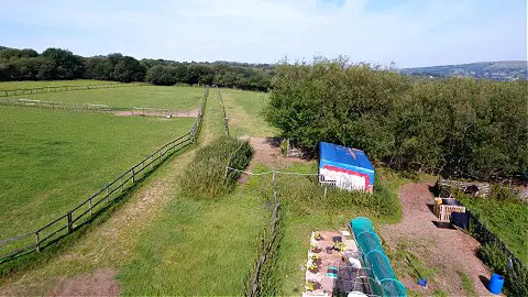 View across fields at new Byther Farm