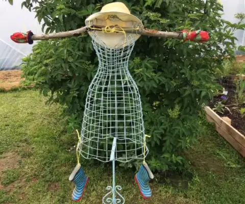 Scarecrow made from recycled clothes