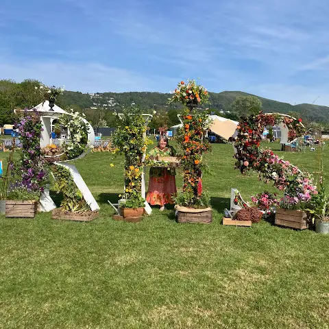 Floral display of RHS sign at Malvern Spring Festival